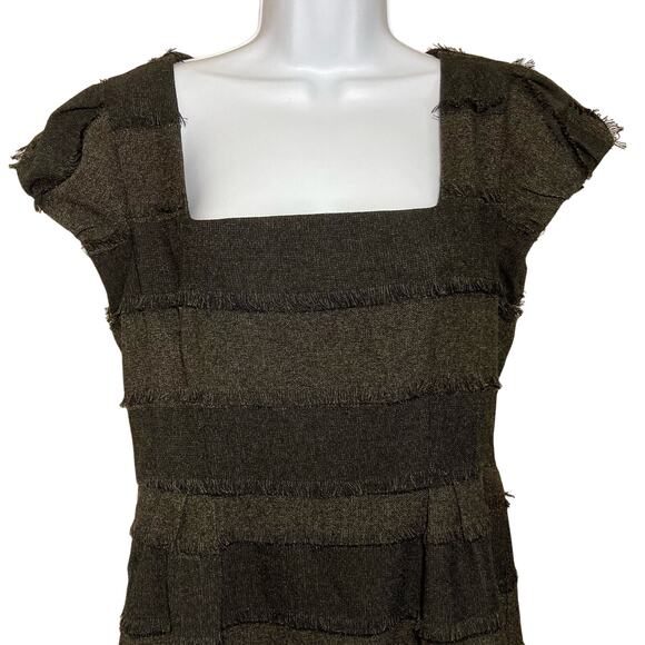 Nanette Lepore Catch Me Feelin Lucky Fringe Tweed Short Sleeve Sheath Dress 10 - Picture 6 of 16